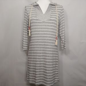 Beach Break cover up tunic XS grey white